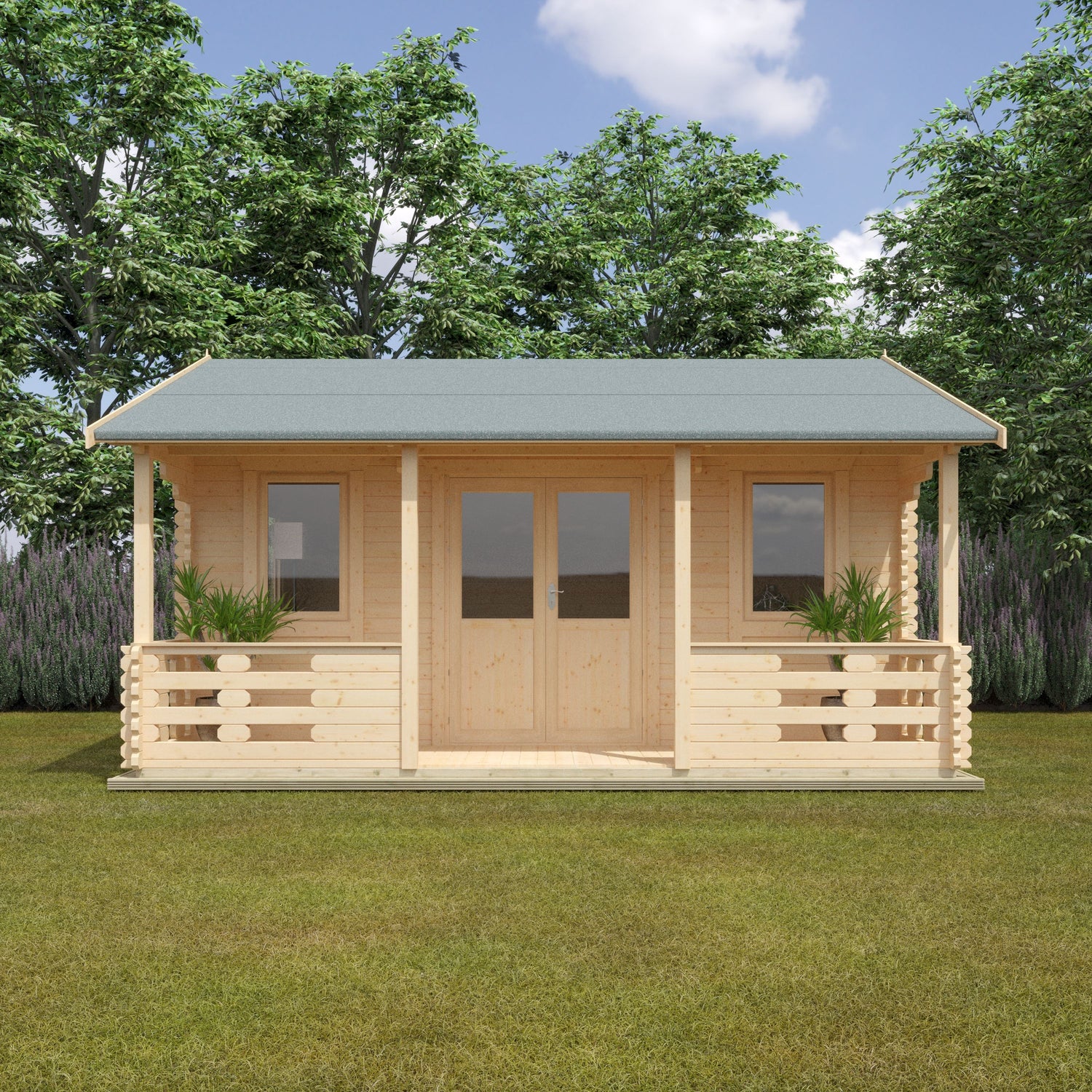 Adlington Log Cabin 44mm (inc. Veranda) 18x14w